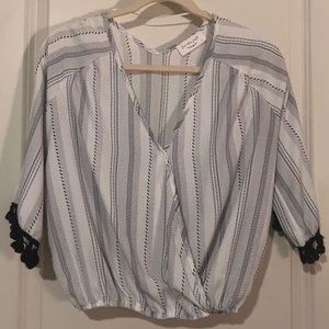 Lavender Field - Small - Black & White Blouse